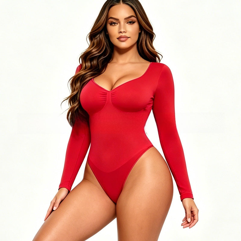 Long Sleeve Ruched Bodysuit