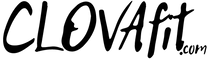 Black 'CLOVAfit' logo on a white background